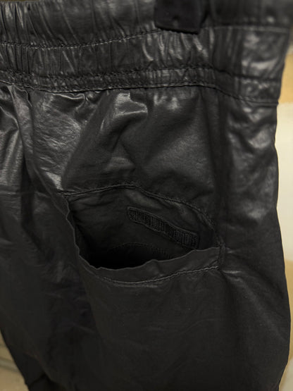 Rick Owens DRKSHDW SS08 "CREATCH" Waxed Gladiator Kilt Layer Pants detail | DRIEW GARMENTS