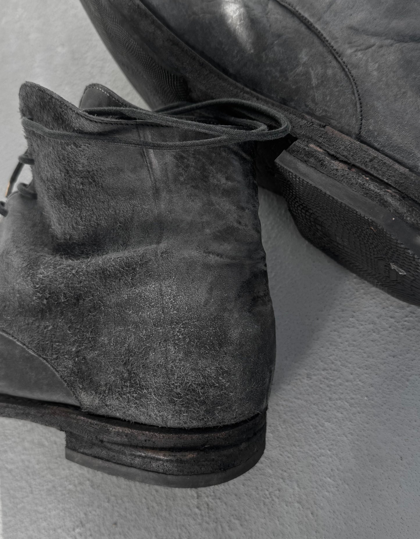 A DICIANNOVEVENTITRE (A1923) Reverse Horse Leather '06' Ankle Boots