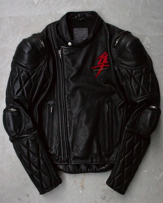 Kadoya K’s Leather Early 00s ‘Hayabusa’ Racing Cowhide Leather Padded Motorcycle Jacket