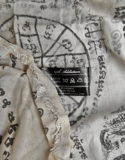 14thAddiction Early 2010’s Tribal Print Frayed Scarf
