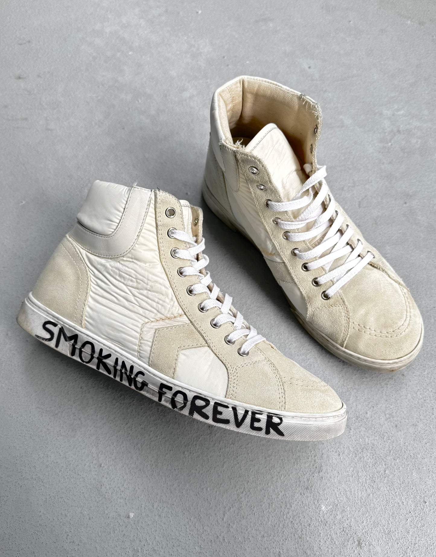 Saint Laurent SS18 ‘Smoking Forever’ Leather Sneakers