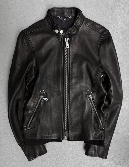 MiharaYasuhiro AW08 Deerskin Leather Studded Single Rider Jacket