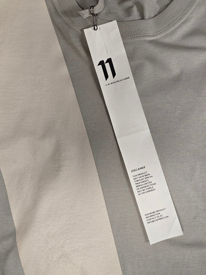 11 by Boris Bidjan Saberi AW21 'TS5' Light Grey League Stripe T-shirt