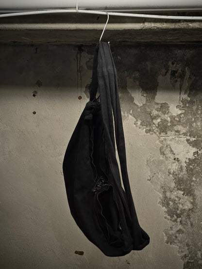 DAMIR DOMA SILENT by DAMIR DOMA 2010s Washed Black Cotton Canvas Zipper X-Back Pack detail | DRIEW GARMENTS