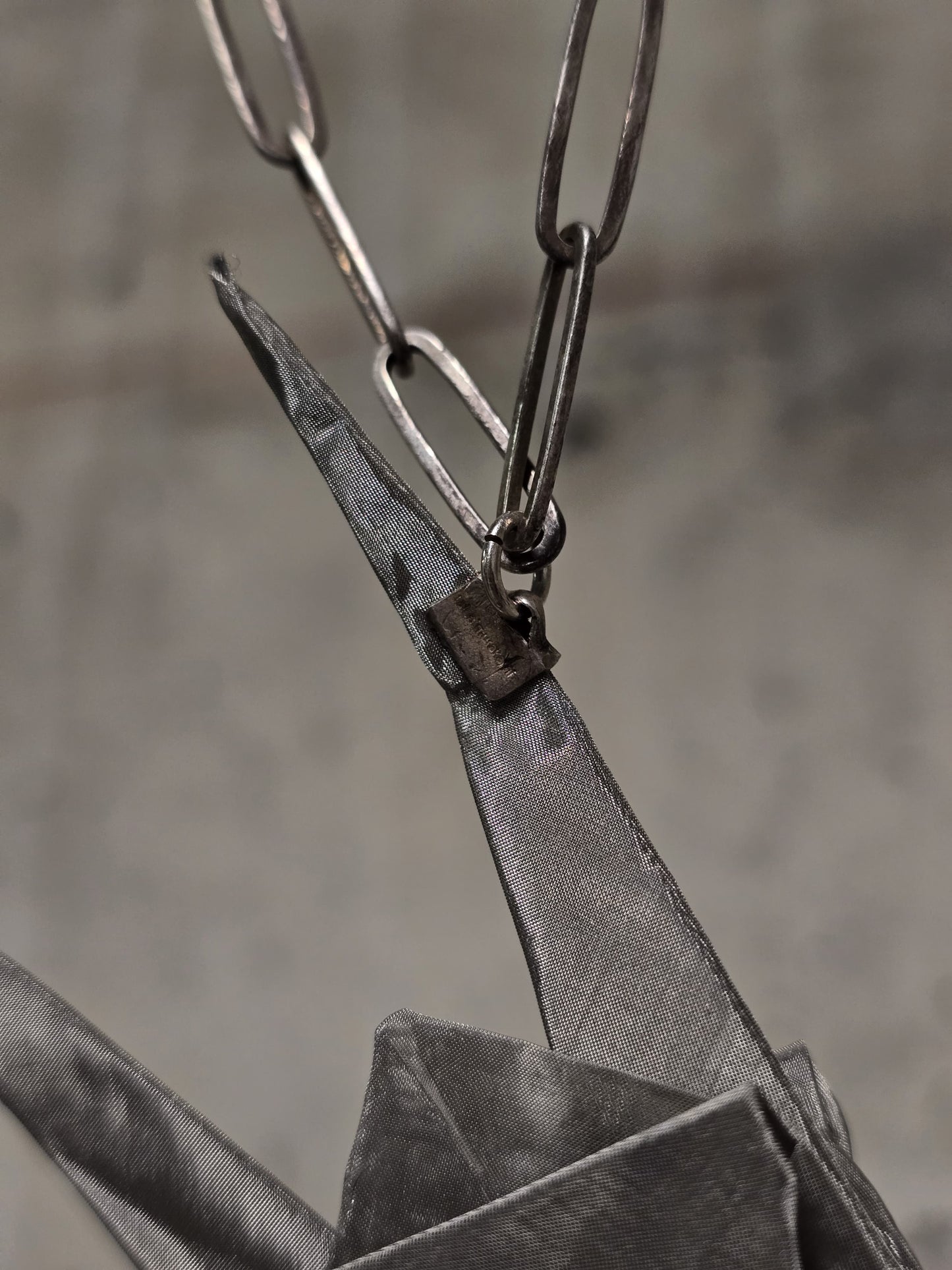 Taichi Murakami Stainless Steel Origami Crane Silver Necklace