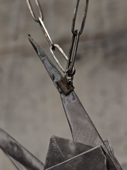 Taichi Murakami Stainless Steel Origami Crane Silver Necklace
