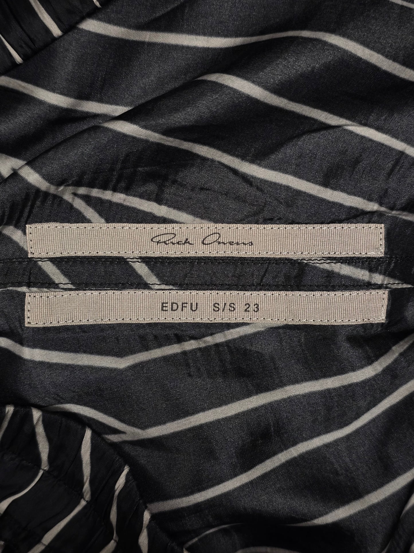 Rick Owens SS23 "EDFU" BLACK PEARL Striped Bela Boxers Shorts