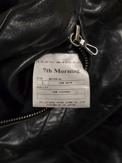 Julius_7 AW09 "7th Morning" Raglan Cow Leather Rider Jacket