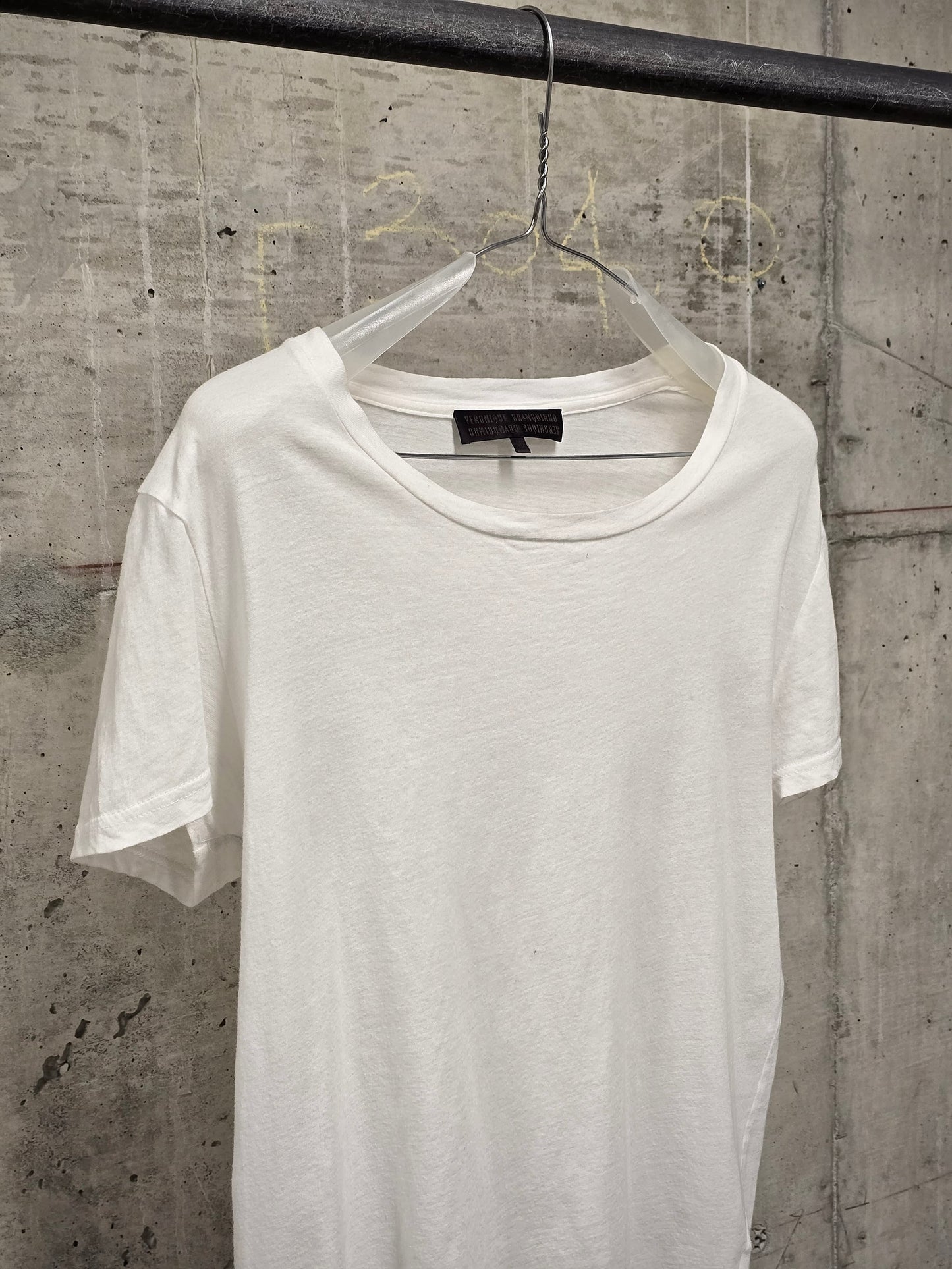 VERONIQUE BRANQUINHO Early 00s White Crewneck Boxy T-Shirt