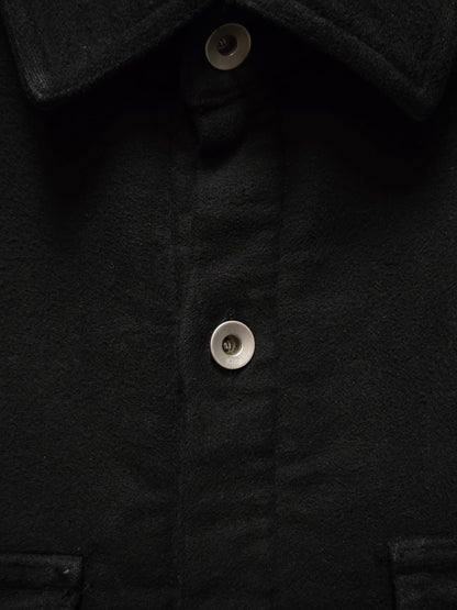 Rick Owens DRKSHDW AW24 "PORTERVILLE" Black Cotton Moleskin 'Outershirt'