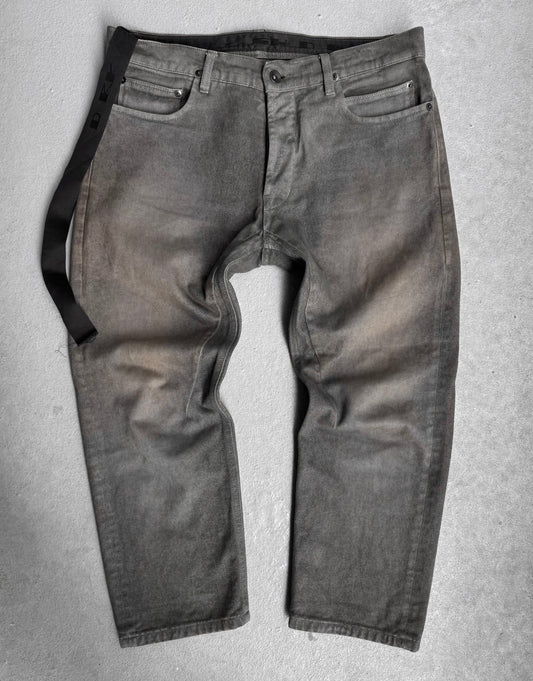 Rick Owens DRKSHDW SS13 “ISLAND” DRK DUST Moleskin ‘Torrence Cropped’ Denim