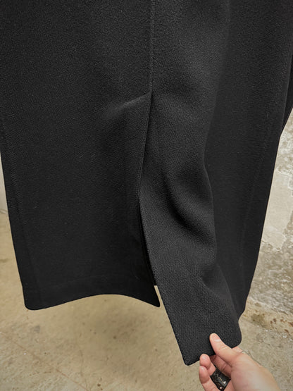 Rick Owens AW15 "SPHINX" Mollino Asymmetrical Front Zip Heavy Wool Coat detail | DRIEW GARMENTS