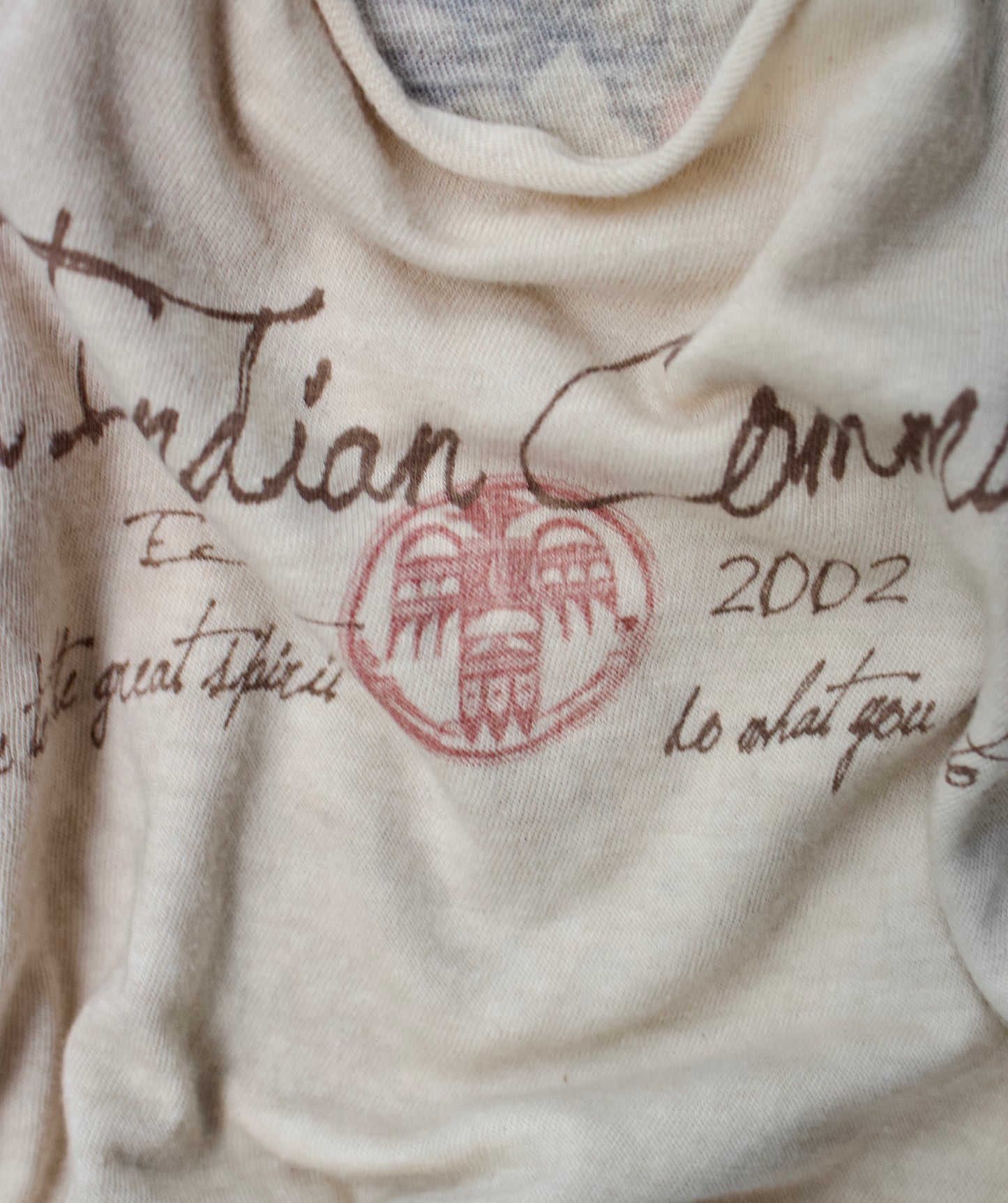 G.O.A Early 00s Distressed “Indian Commandment” Rusty Feather T-shirt