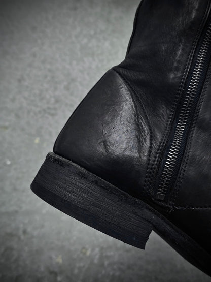 Isamu Katayama "BACKLASH" Side Zip Deerskin Leather boots detail | DRIEW GARMENTS