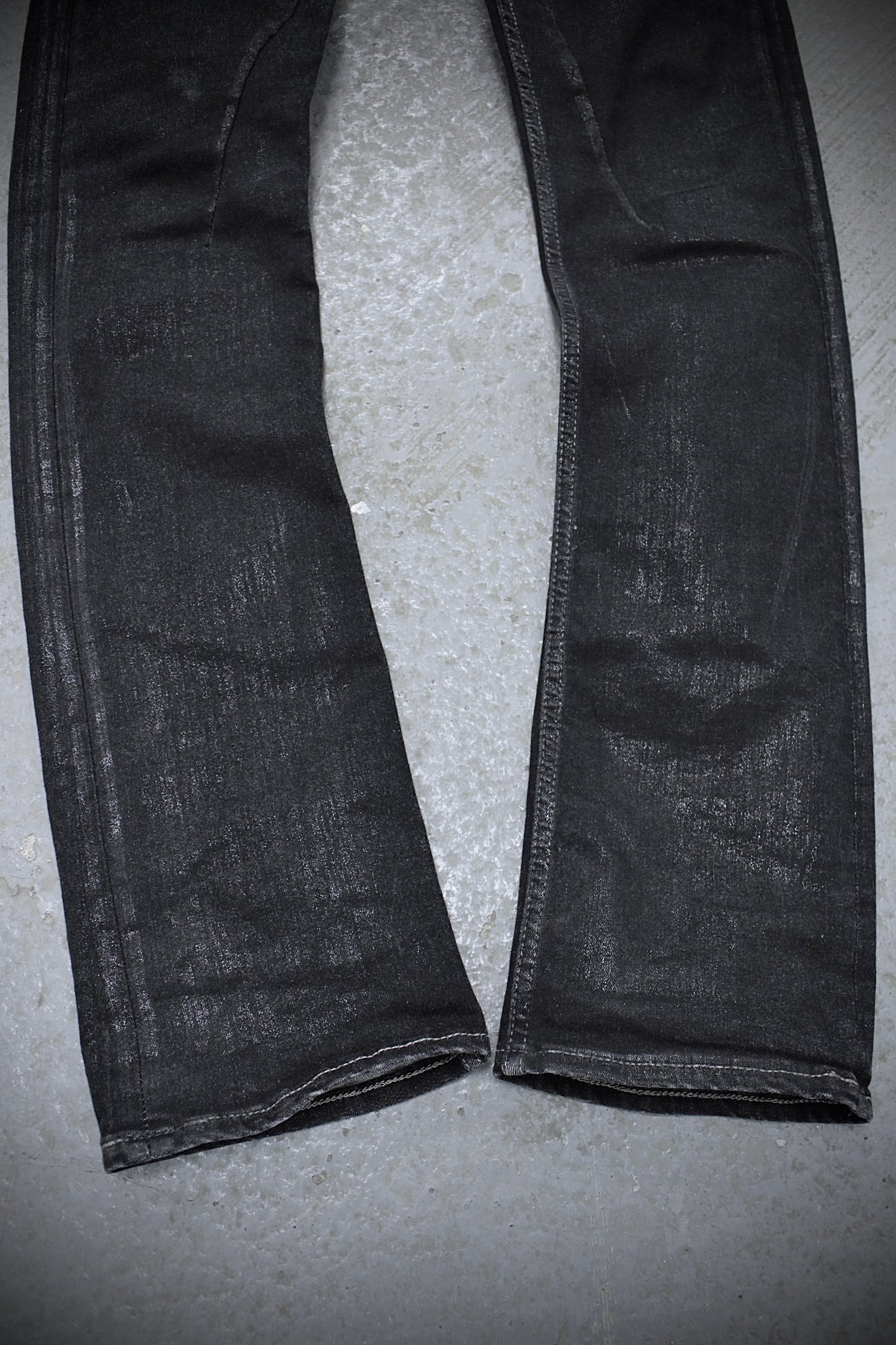 Rick Owens DRKSHDW AW21 "GETHSEMANE" Waxed ‘Detroit Cut’ Skinny Denim