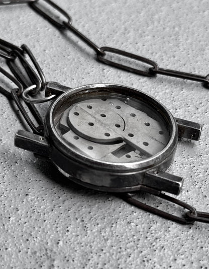 TaichiMurakami Oxidized .925 Silver Watchcase Necklace