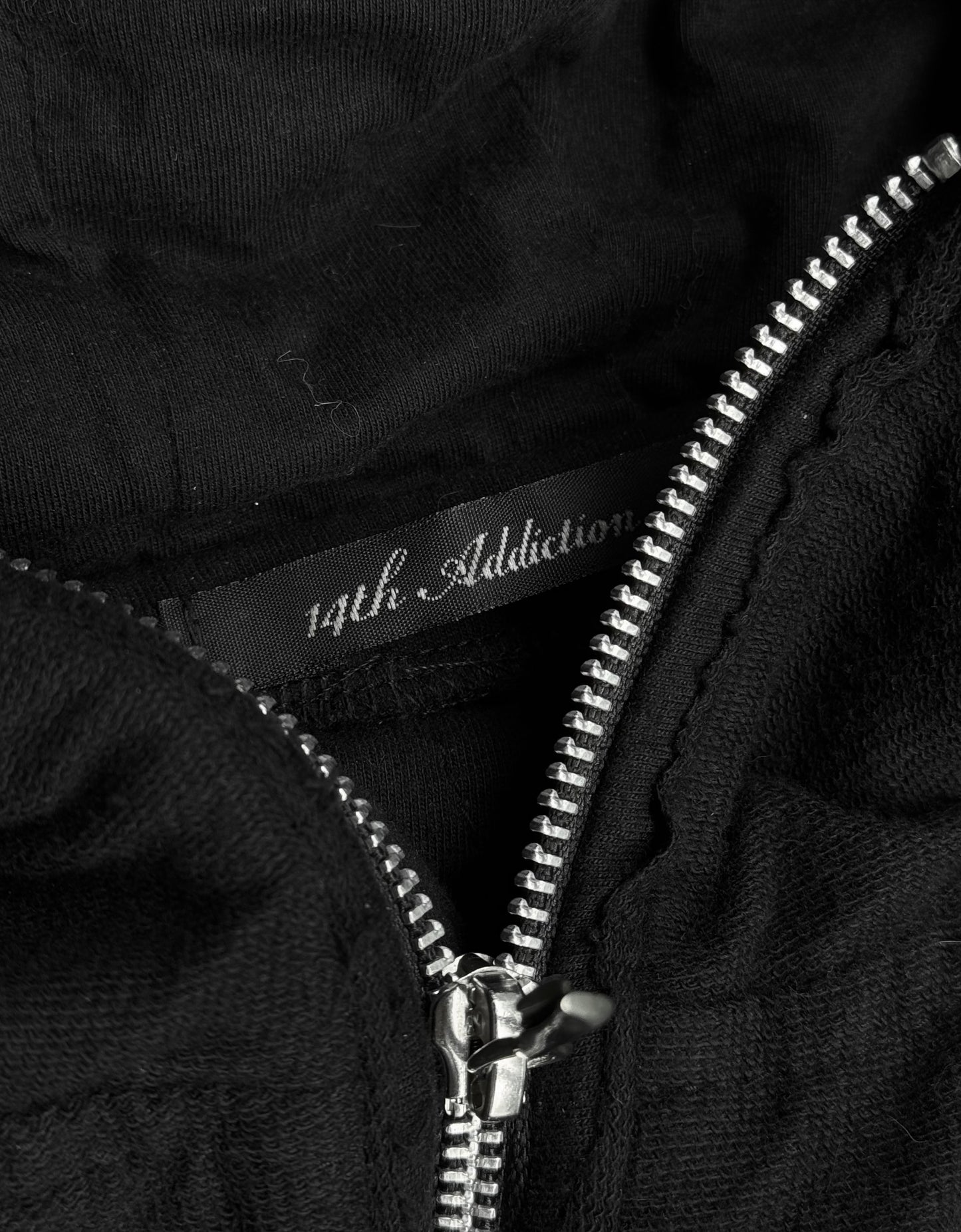 14thAddiction Mohawk Custom Distressed Sheepskin Leather Cross-zip Hoodie