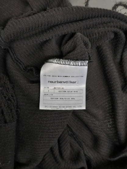 JULIUS _7 SS10 “neurbanvölker;” Grey Shredded Hem Rib Knit Tank Top detail | DRIEW GARMENTS