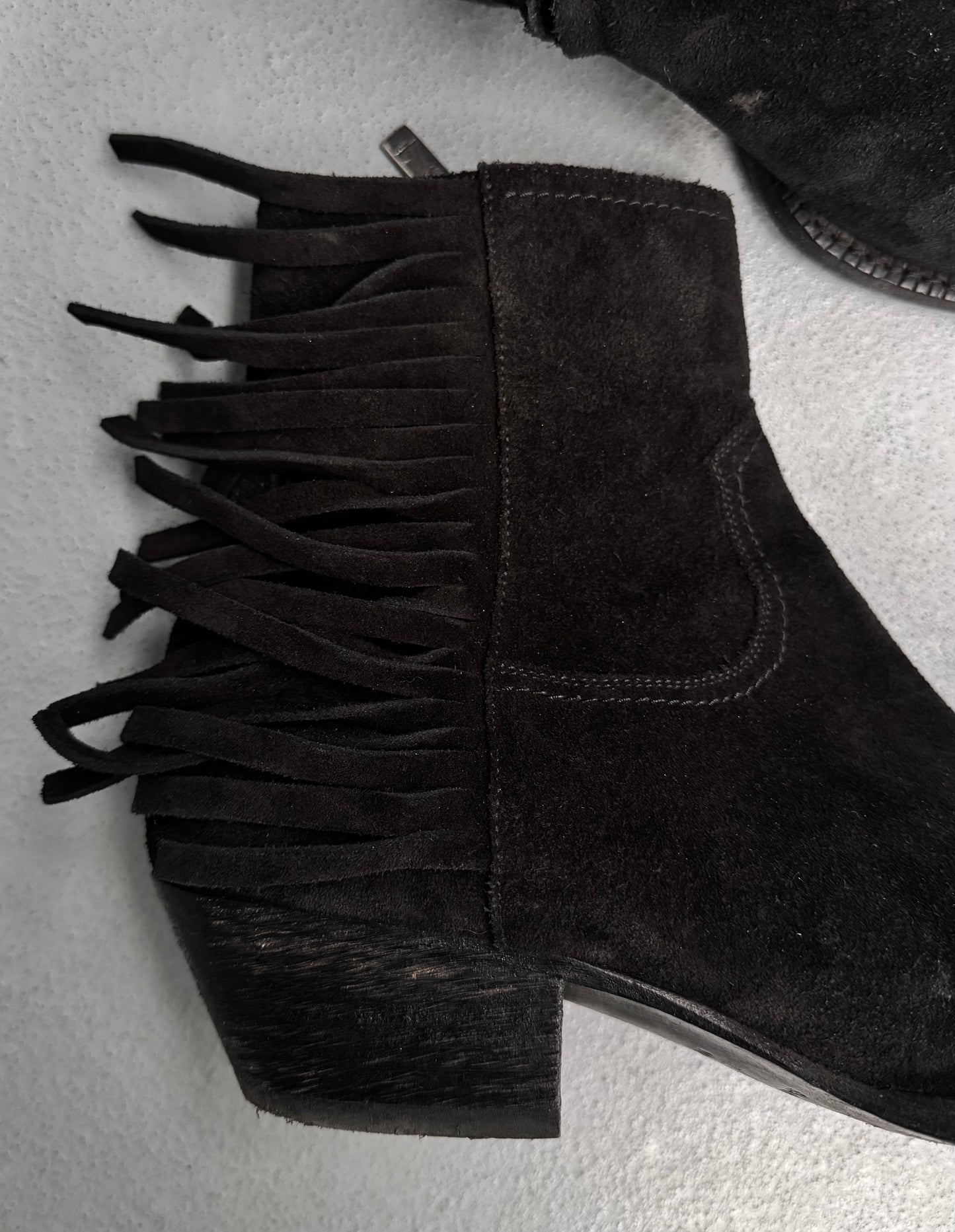 Saint Laurent Paris Western Tassels ‘Lukas’ Suede Boots