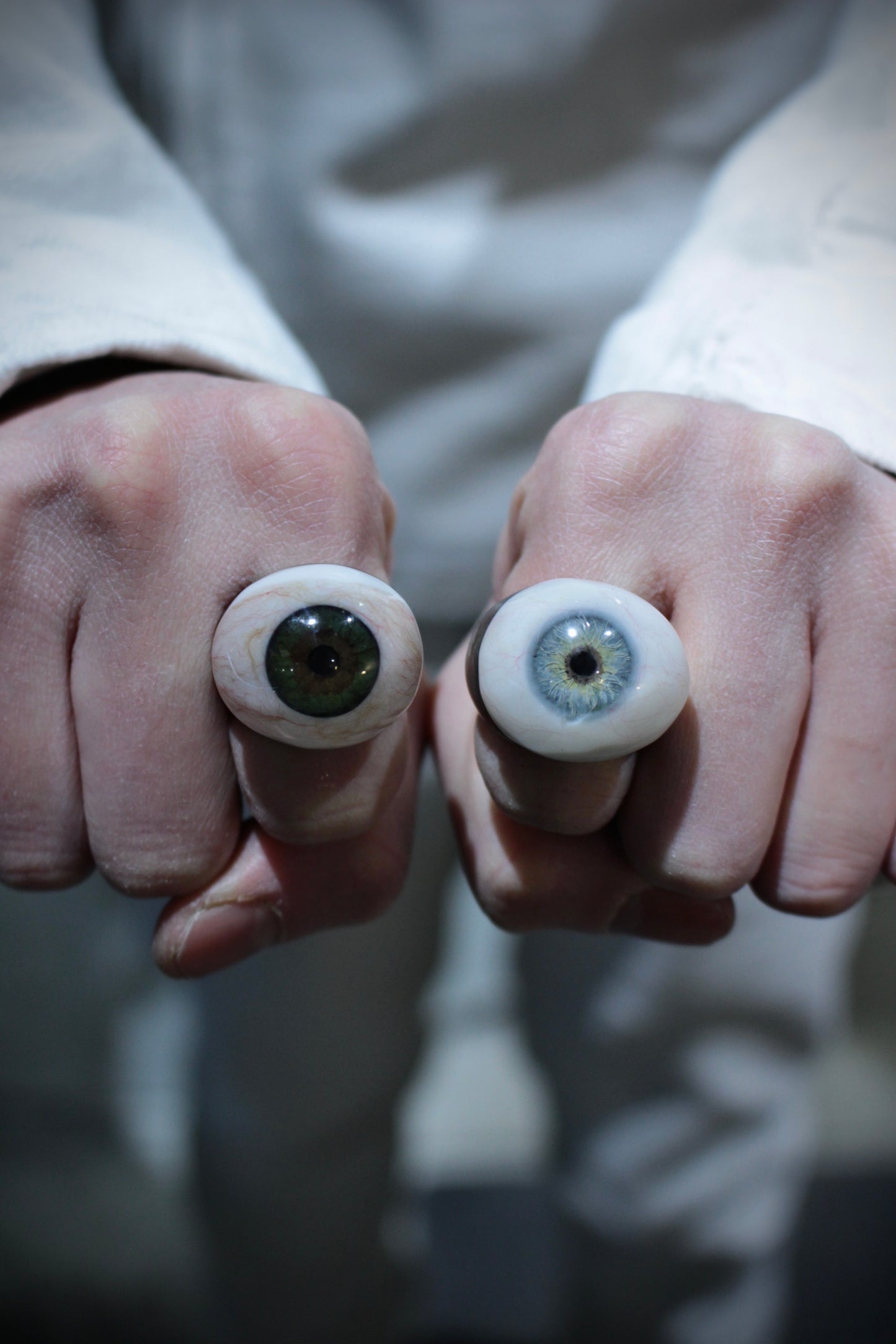 Carol Christian Poell 'MM/2144' Red Prosthetic Eye Silver Ring detail | DRIEW GARMENTS
