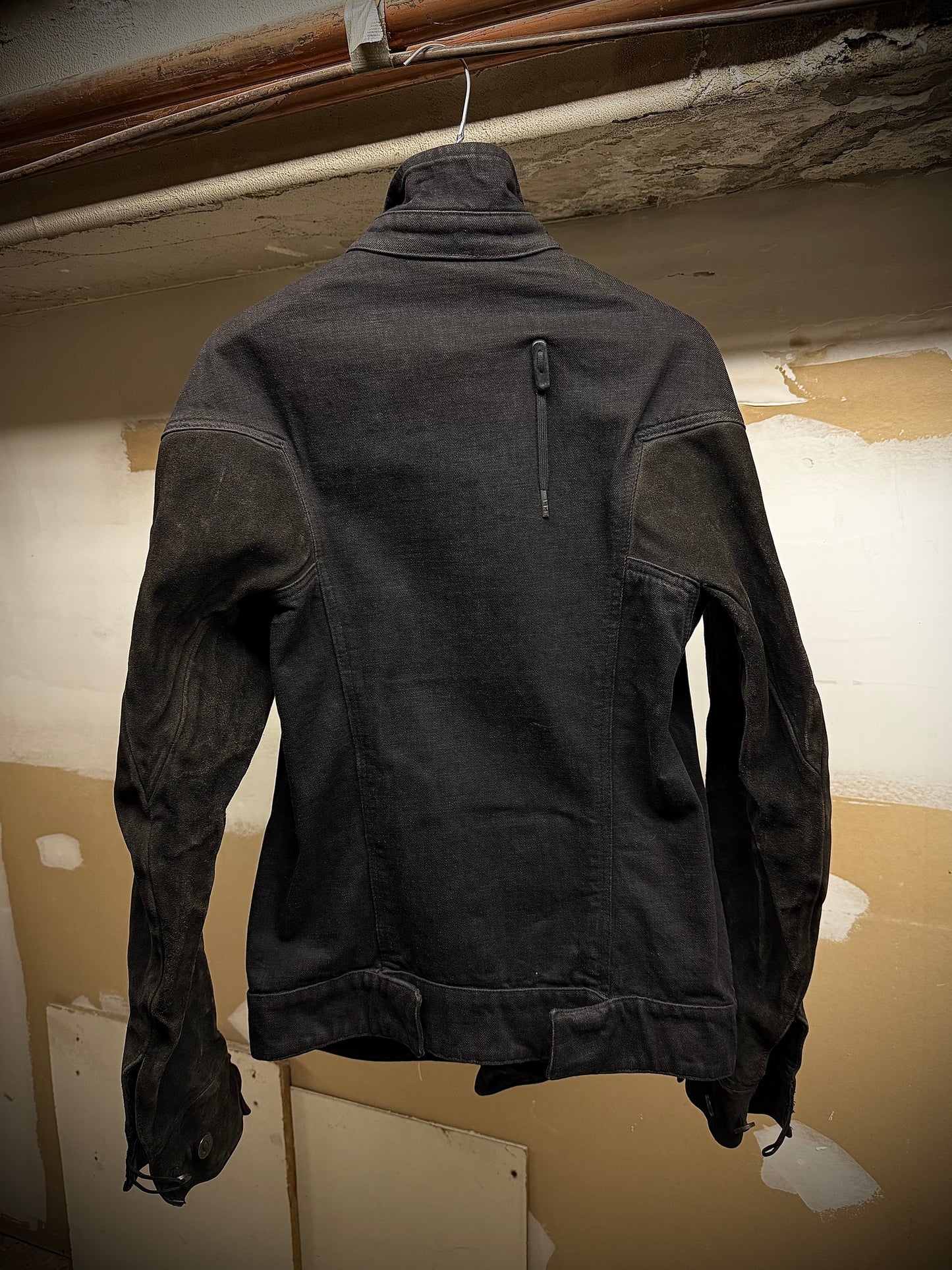 Boris Bidjan Saberi SS14 'TEJANA 1' Horse Culatta Leather Sleeve Hybrid Denim Jacket