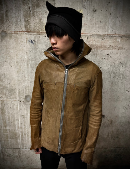 Isamu Katayama “BACKLASH” AW09 Distressed Horse Leather ‘Gimp’ Zip Hooded Jacket