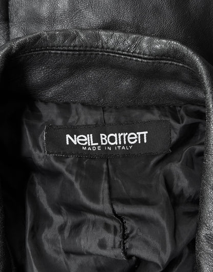 Neil Barrett Early 00s Punk Studded Sheepskin Leather Perfecto Jacket