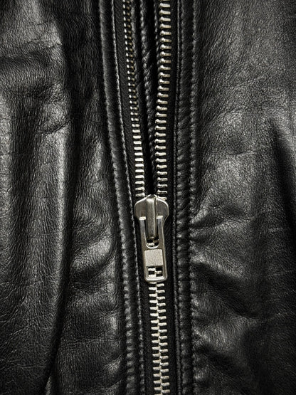 Rick Owens AW14 "MOODY" Lamb Leather MA-1 Bomber Jacket detail | DRIEW GARMENTS