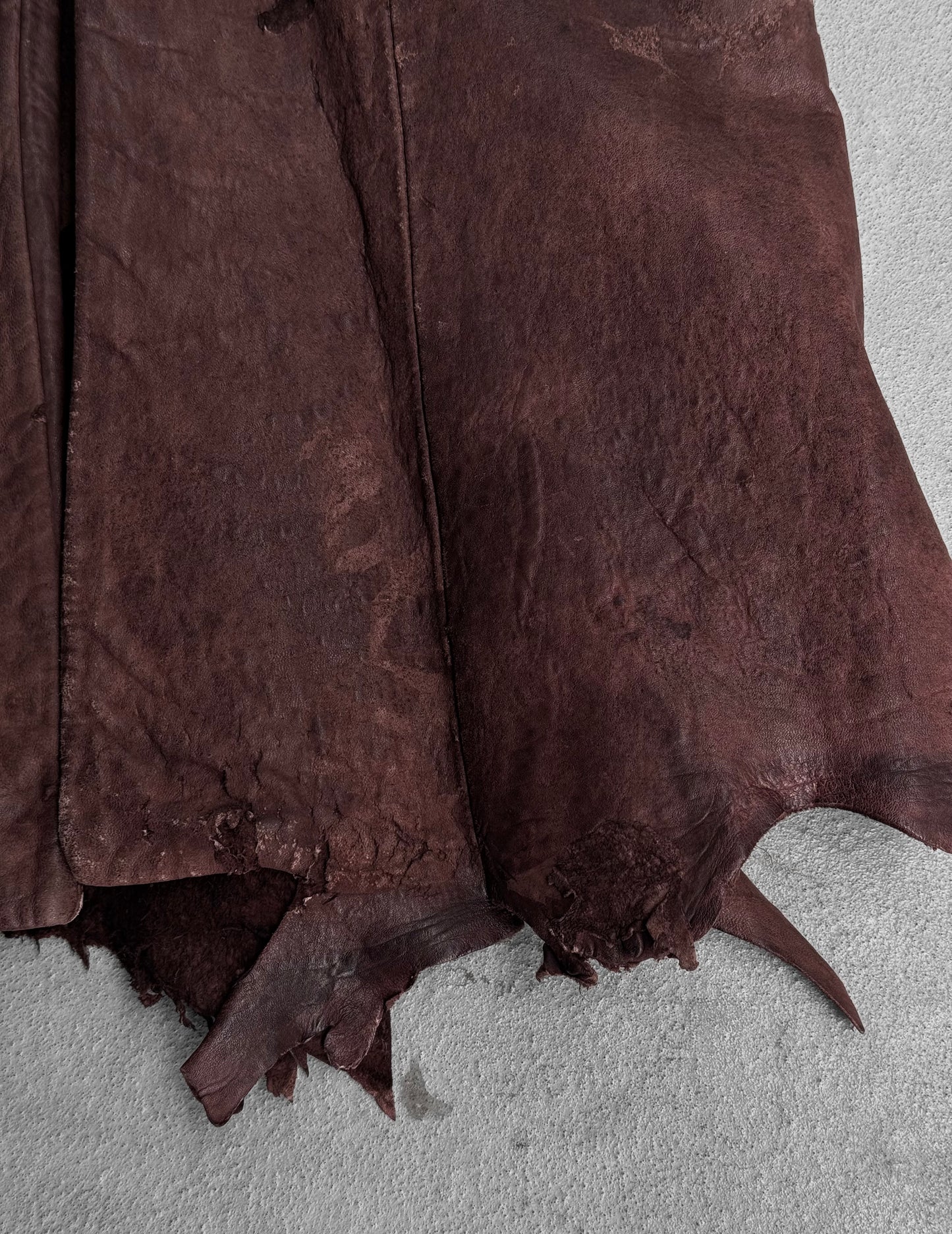 MiharaYasuhiro Early 00s Distressed Sheepskin Leather Coat