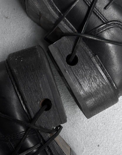 Dirk Bikkembergs AW94-95 Black Leather Military Lace-through Boots
