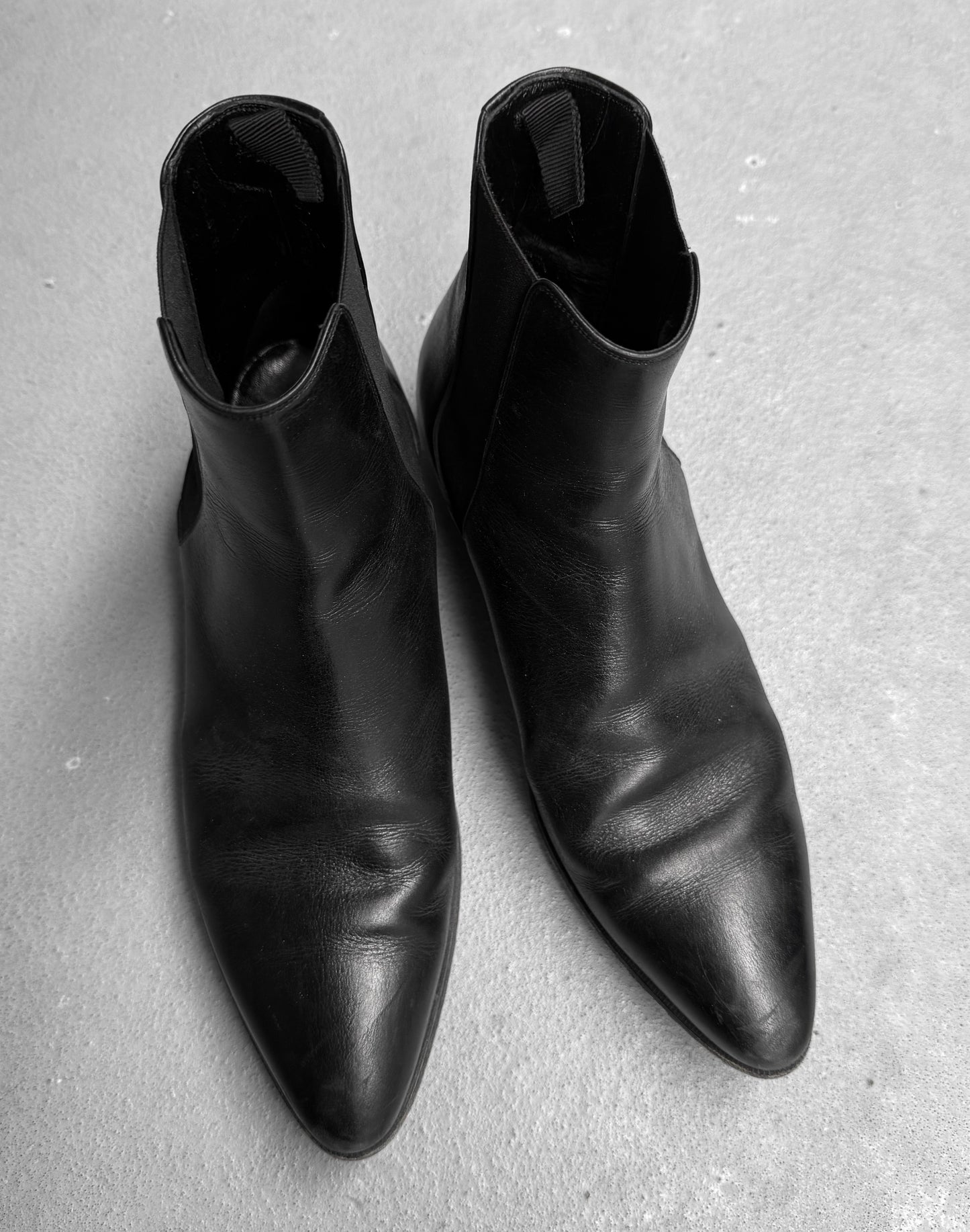 CELINE SS19 Black ‘Jacno' Chelsea Leather Boots