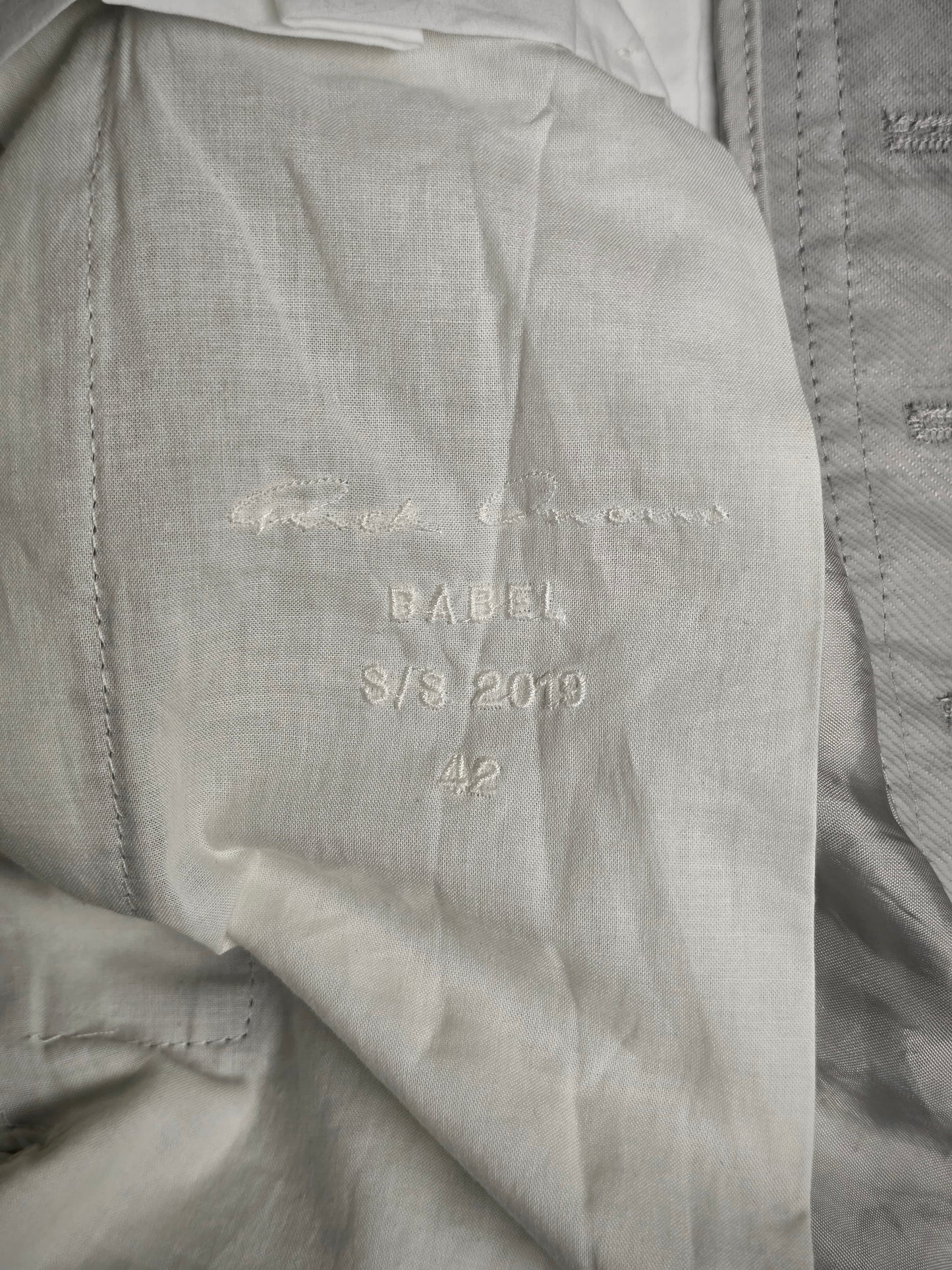 Rick Owens SS19 "BABEL" OYSTER Coated 'Bolans' Crop Pants