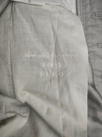 Rick Owens SS19 "BABEL" OYSTER Coated 'Bolans' Crop Pants