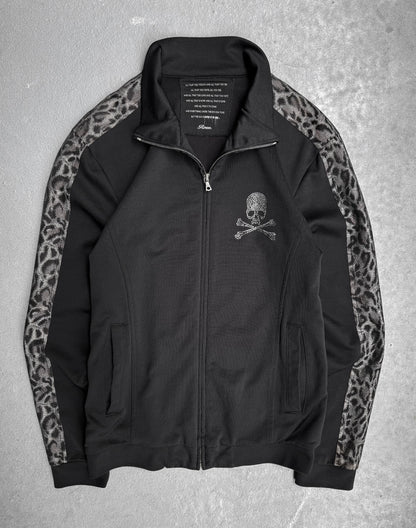 roen by Hiromu Takahara Early 00s Skull Crystal Studded Leopard Track Jacket