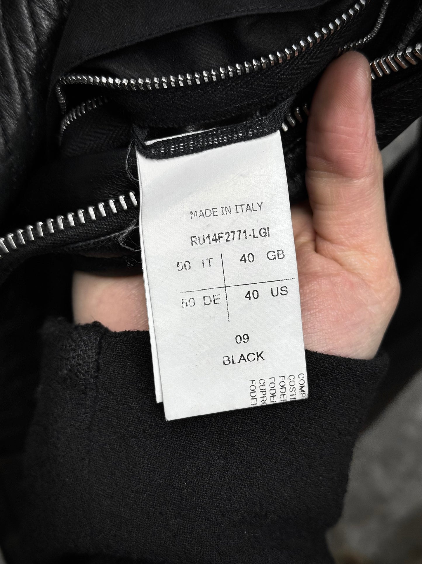 Rick Owens AW14 "MOODY" Lamb Leather MA-1 Bomber Jacket