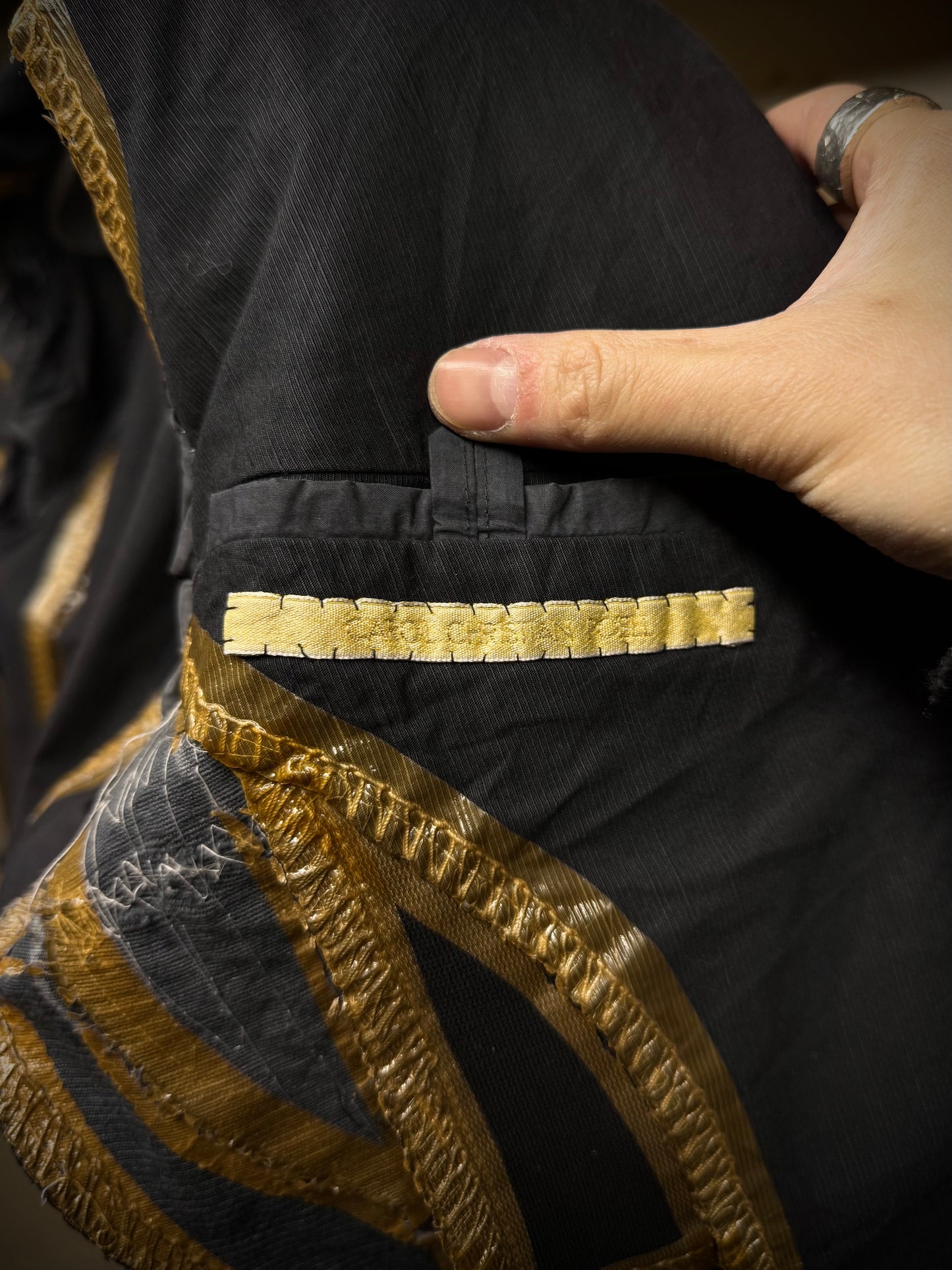 Carol Christian Poell 2010 'GM/2618OOD CORD-PTC/10' Taped Seam Titanium Prosthetic Elbow Overlock Blazer