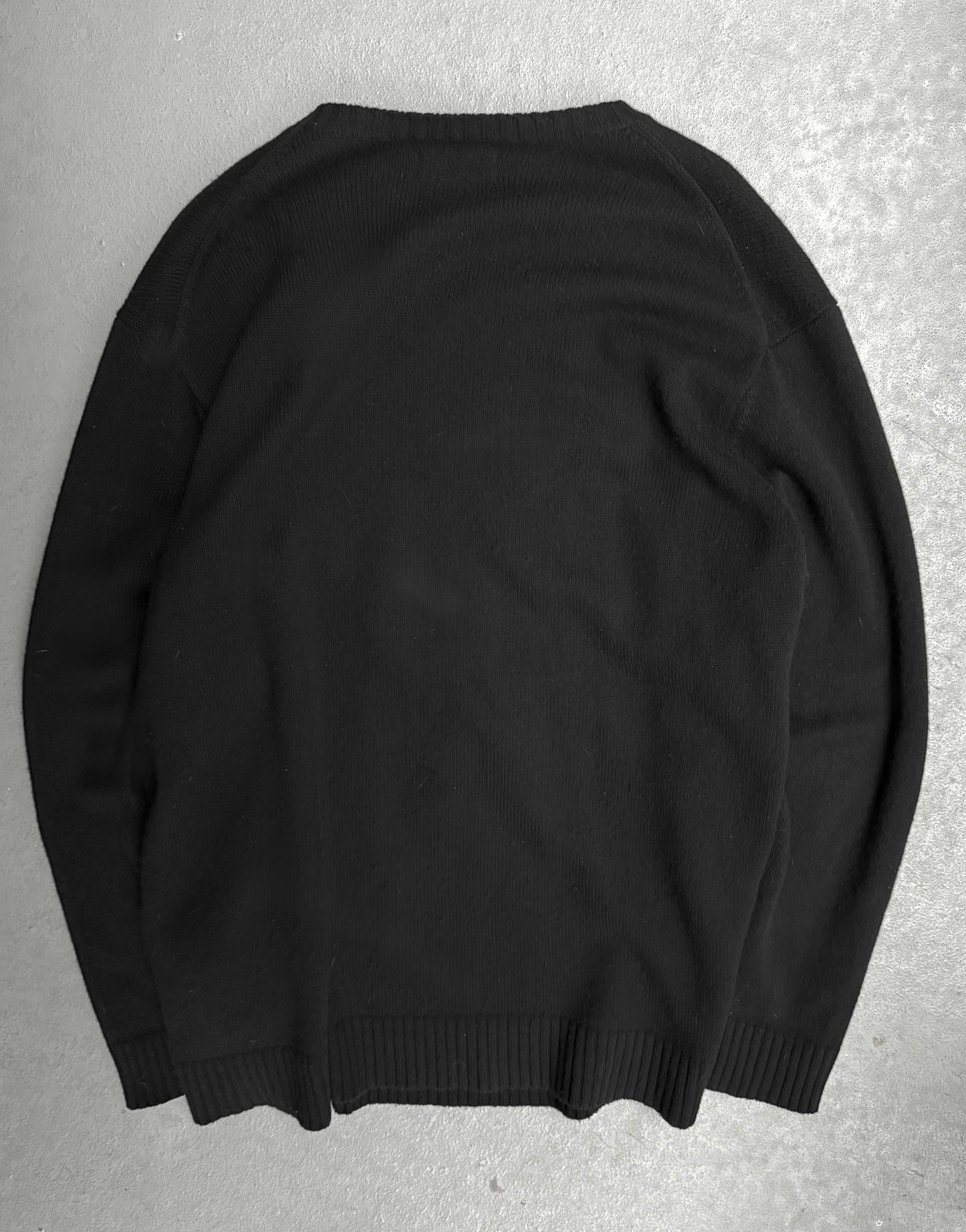 Y’s by Yohji Yamamoto AW21 Oversized Black Crow Wool Knit Sweater