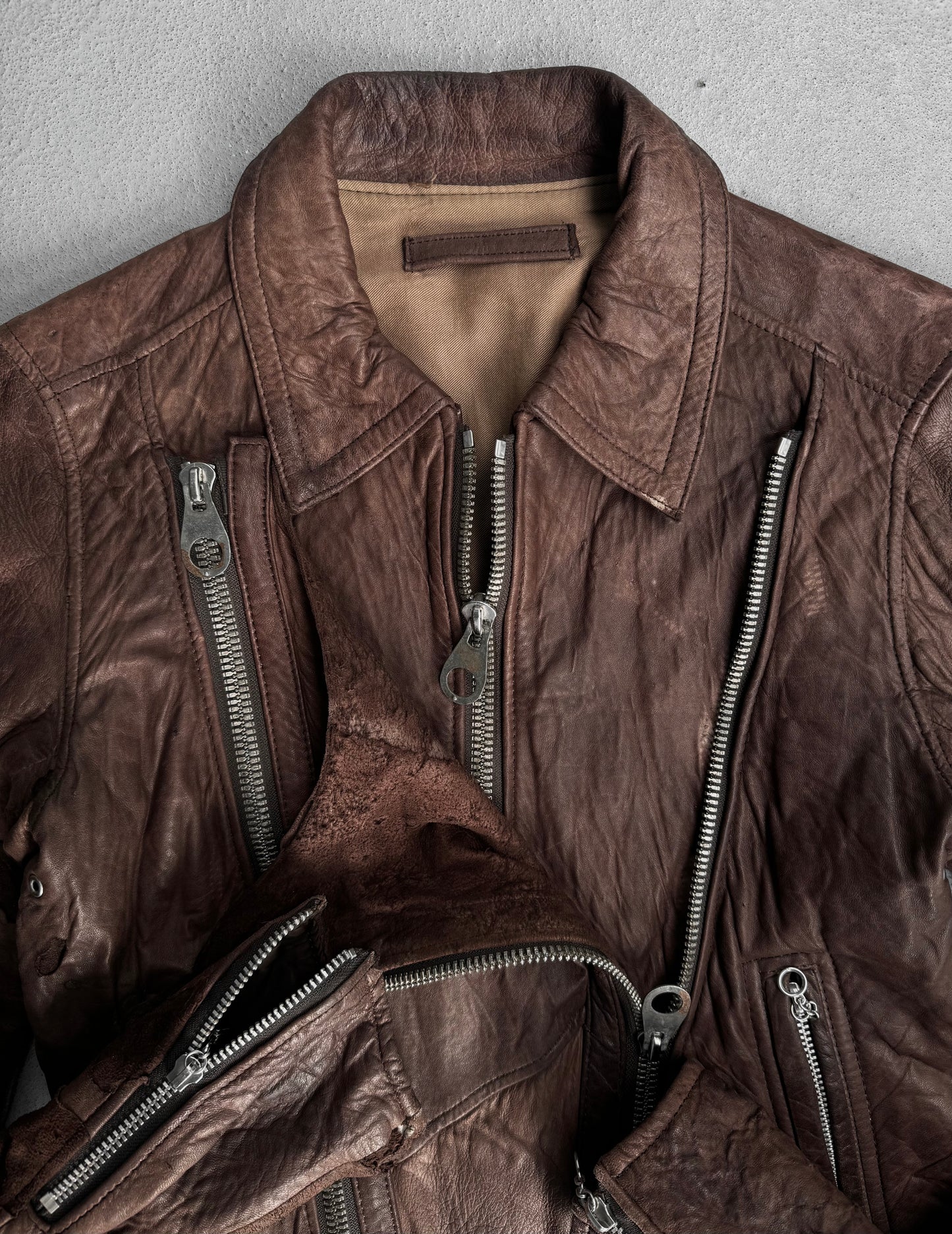 MiharaYasuhiro AW03 Distressed Sheepskin Leather Jacket