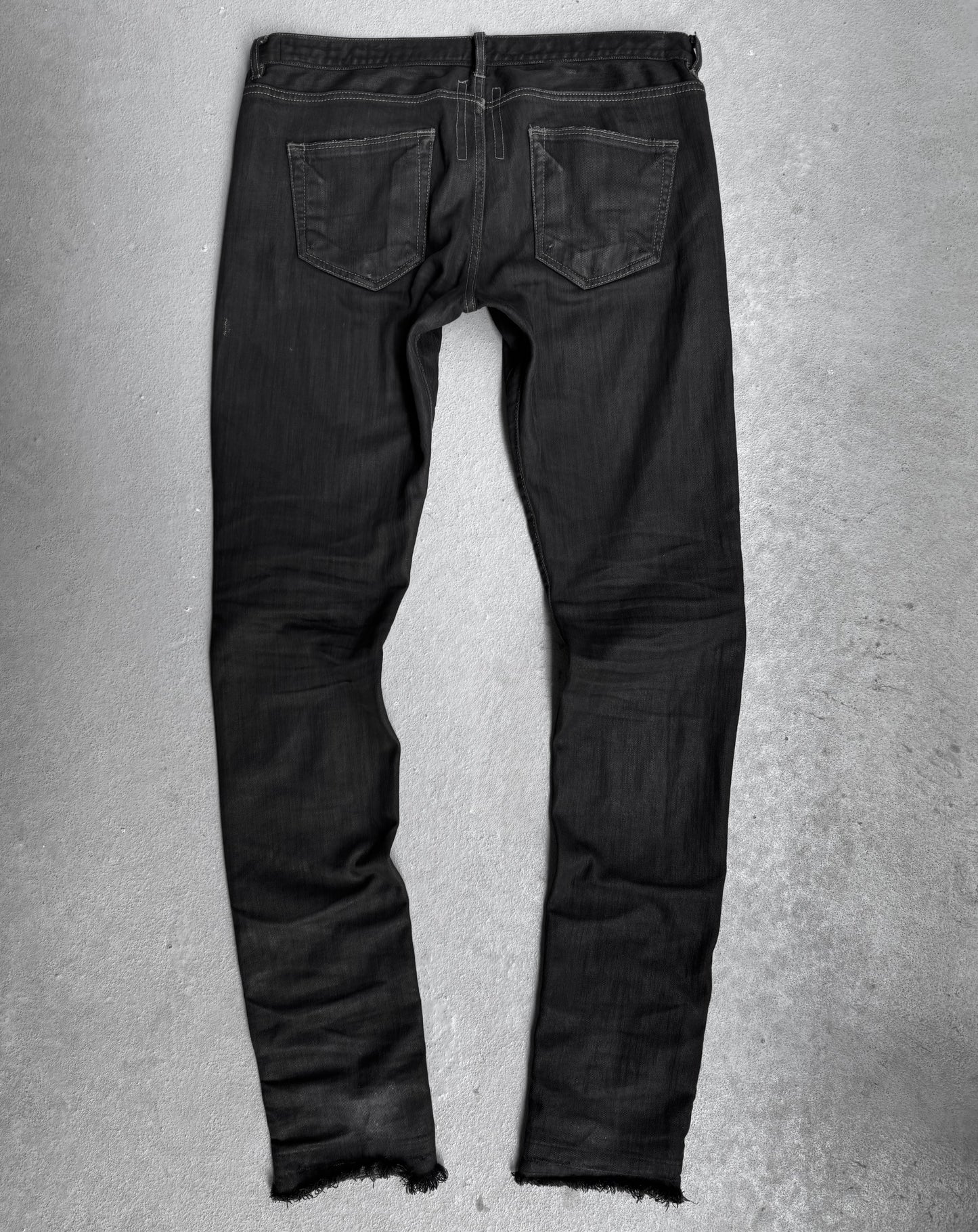 Rick Owens DRKSHDW AW11 “LIMO” Black Light-waxed ‘Detroit Cut’ Skinny Denim