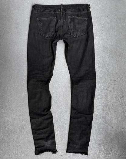 Rick Owens DRKSHDW AW11 “LIMO” Black Light-waxed ‘Detroit Cut’ Skinny Denim