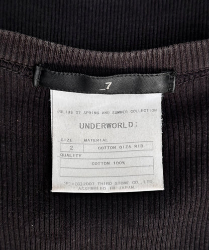 Julius_7 SS07 “UNDERWORLD;” Ribbed Logo Short-sleeves T-shirt