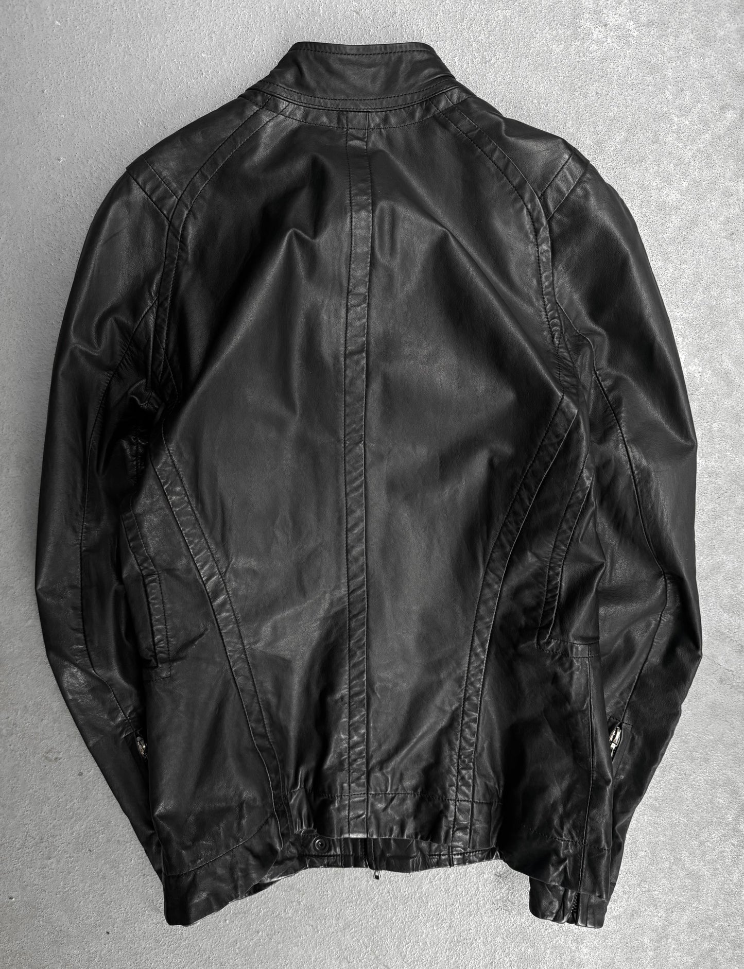 Julius_7 SS08 “Insanity In Industrial Inc.” Raglan Cow Leather Rider Jacket