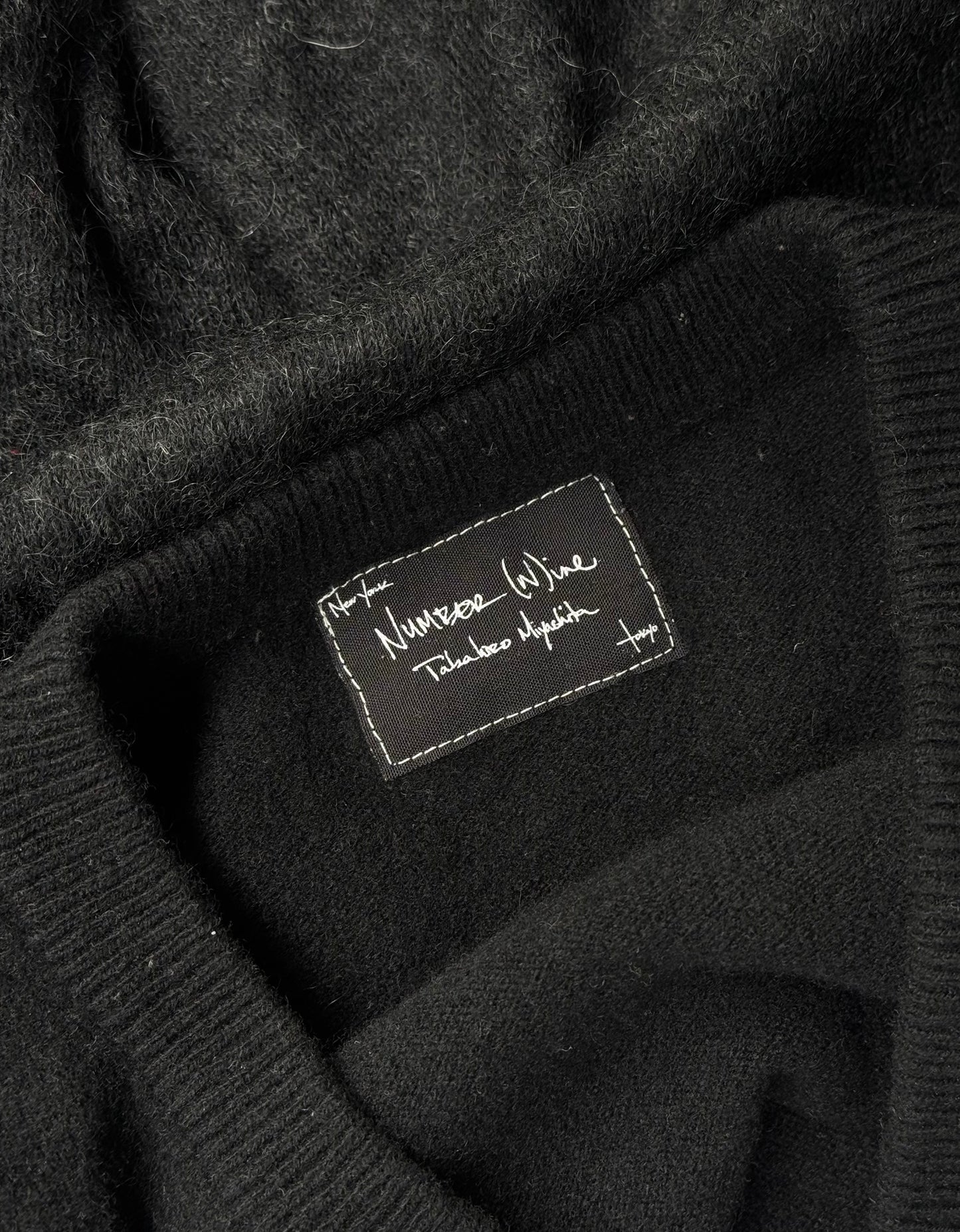 Number (N)ine AW06 “NOIR” Distressed Wool Argyle Knit Sweater