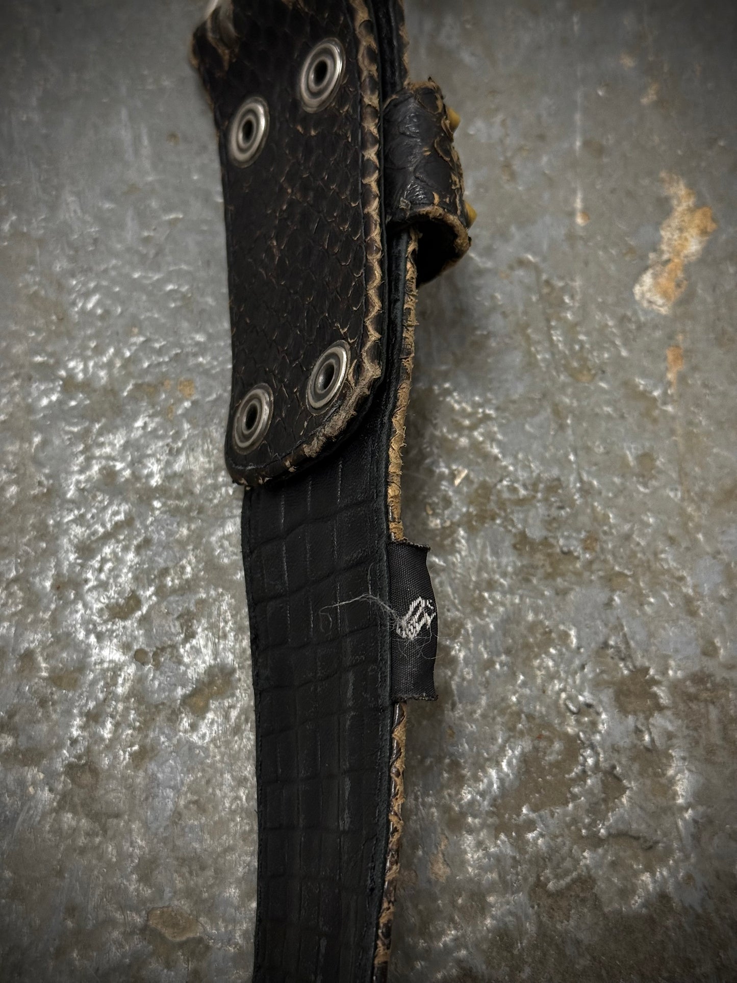 KMRii Early 00s Scar-stitch Honeycomb Leather Belt
