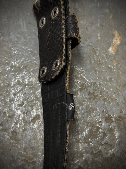 KMRii Early 00s Scar-stitch Honeycomb Leather Belt
