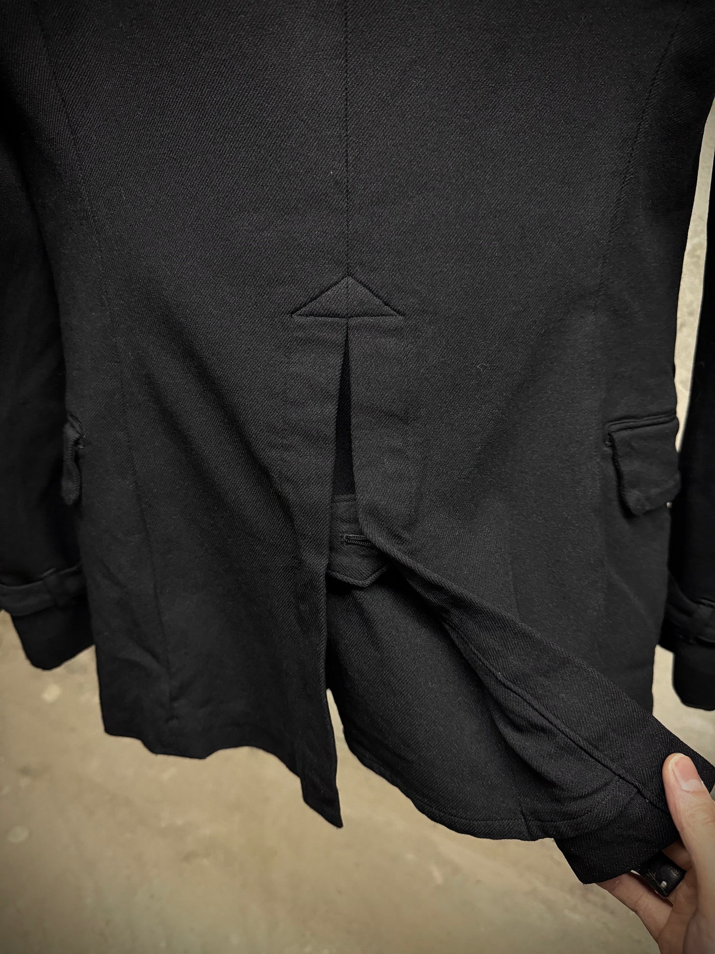 COMME des GARÇONS HOMME PLUS SS12 Cut-Out Poly Napoleon Trench Coat