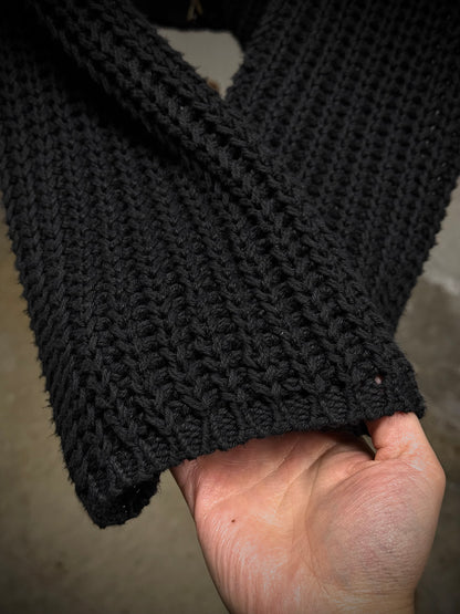 Ann Demeulemeester AW98 Cropped Cotton Knit Zip Up Mock Neck Sweater detail | DRIEW GARMENTS