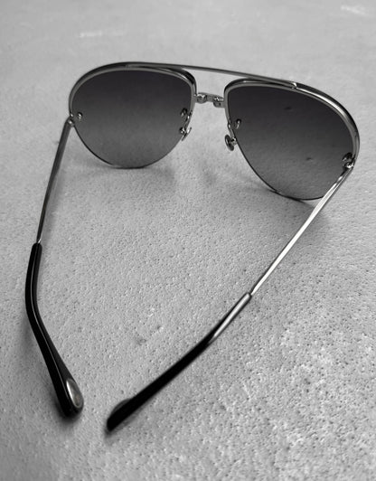 Ann Demeulemeester x Linda Farrow CAT.2 Titanium Steel Aviator Sunglasses