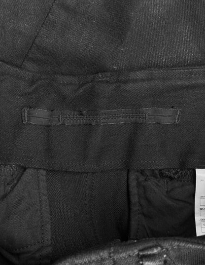 Julius_7 SS15 “prism;” Waxed Velcro Gas-Mask Cargos Skinny Denim