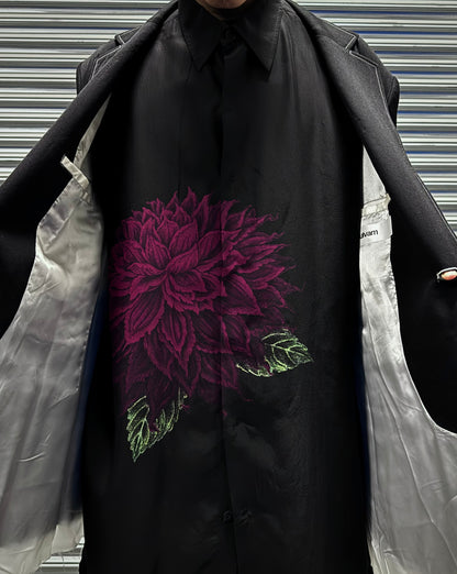 Yohji Yamamoto POUR HOMME SS22 ‘Dahlia’ Flower Printed Silk Button-up Shirt